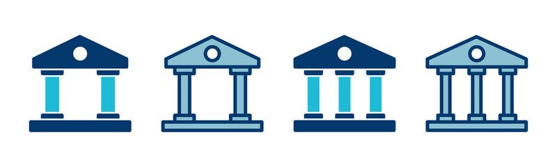Bank icon vector isolated on white background. bank vector icon, museum, university