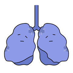 不健康な肺のイラスト