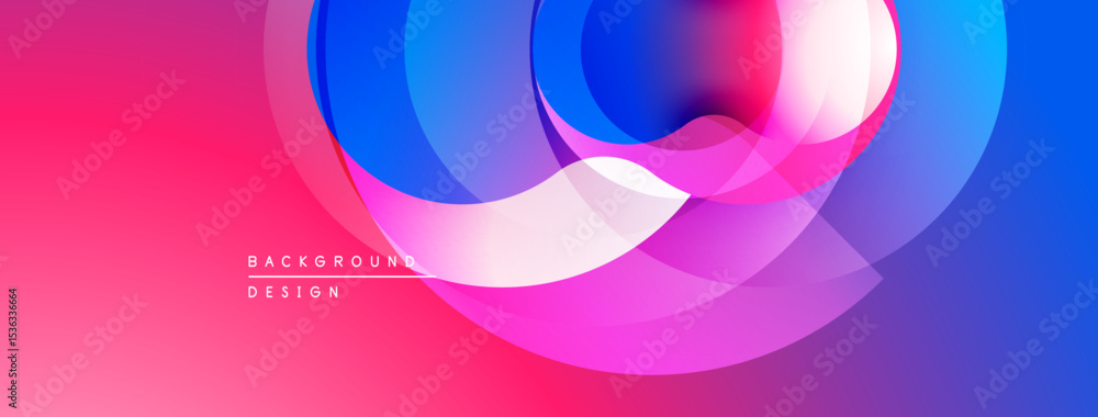 Aufkleber Abstract vibrant circles overlap, creating dynamic colorful gradient background. Modern design elements suggest fluidity, energy.