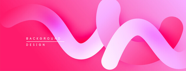 Abstract pink design features flowing shapes, gradients. Soft curves create dynamic visual effect. Modern, vibrant background.