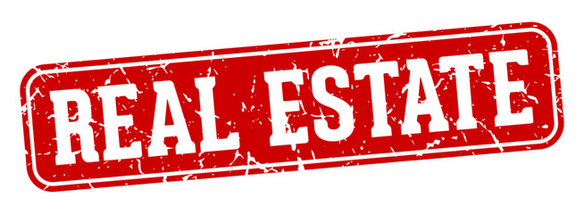 real estate rectangular sign. real estate stamp