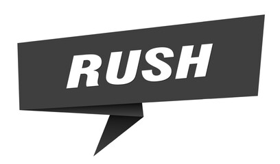 rush banner. rush speech bubble, label, sticker, sign template