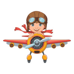 cartoon airplane with a white background © Adobe