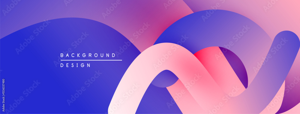 Poster Abstract gradient background. Fluid shapes overlap, creating dynamic visual effect. Purple, pink hues dominate composition. Modern design element.