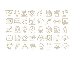 Graphic design web icons set