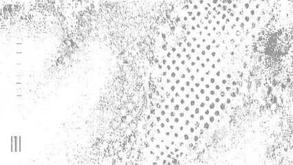 Abstract Grey and White Textured Background with Speckled and Dotted Patterns Irregular Shapes and Linear Elements