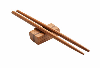 wooden chopsticks isolated on white