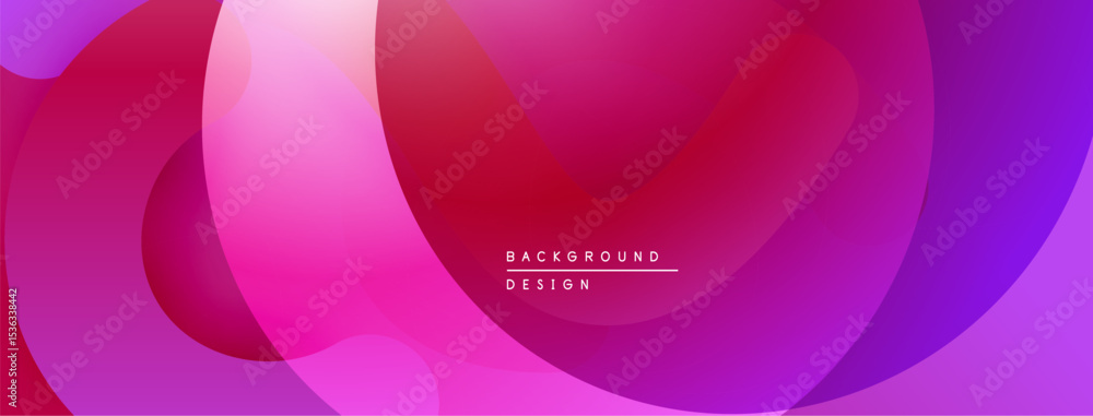 Poster Abstract fluid shapes, vibrant pinks, purples create dynamic background. Smooth gradients, modern design elements present.