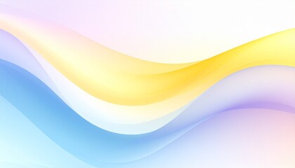 Obraz premium Abstract Gradient Waves in Pastel Yellow, Blue, and Lavender background
