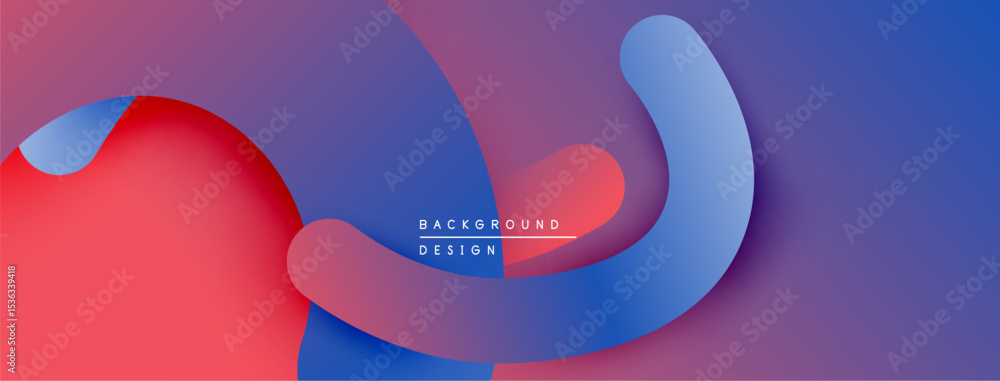 Poster Abstract fluid shapes overlap, creating vibrant color gradients. Modern design suggests movement, depth, visual interest.