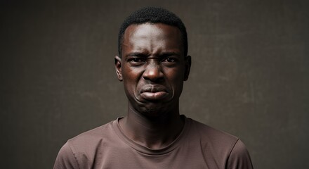 Portrait of a Man Showing Disgust