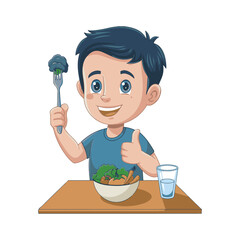 little girl eating salad