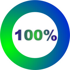 100% Complete Circular Progress Indicator Graphic