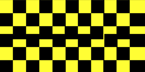 Checkered pattern tile background. Black and Yellow.vector