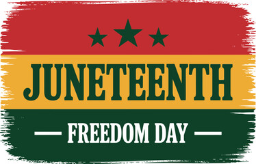 Juneteenth patch-style stamp art with distressed effect and Pan-African colors for celebration banners  