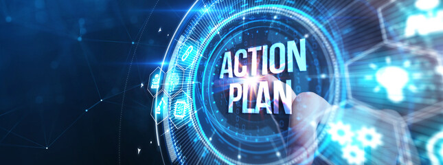 Business, Technology, Internet and network concept. Concept meaning proposed strategy or course of actions for certain time.
