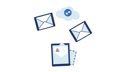 Sharing important messages cloud sync email design keeping communication flowing for business with