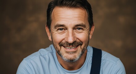 Portrait of a Smiling Middle-Aged Man