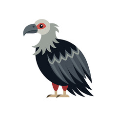 Flat and Minimal Vulture bird icon vector illustration on white background 