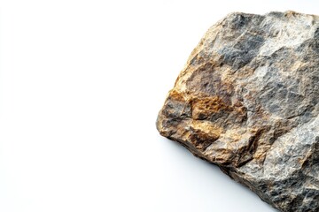 Naklejka premium Close-up of a rough-textured stone against white