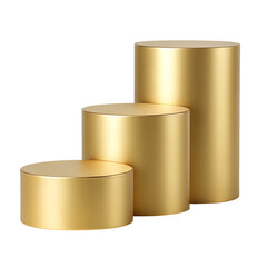 Gold Cylindrical Pedestals Display Stand isolated on a transparent background cylinder 1