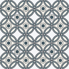Fototapeta premium Modern Interlocking Circles and Hexagon Seamless Geometric Pattern