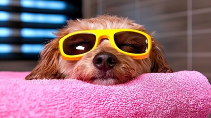 dog spa wellness salon. Pampered pooch retreat a luxurious canine grooming haven offering holistic care and rejuvenation therapies for your beloved pet companion.