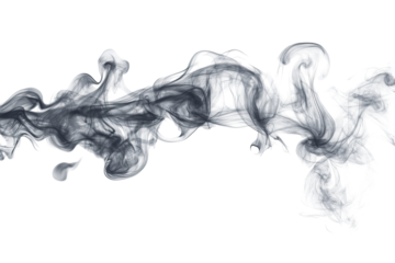 High-resolution isolated smoke plume on transparent background — realistic PNG-style wisps ideal for dramatic photo composites, visual effects, and digital cut-out design projects