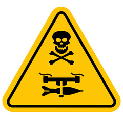 Military drones here, danger zone sign