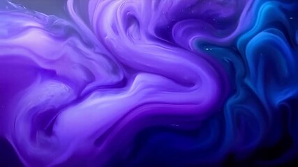 Abstract Fluid Art Motion Background in Blue and Purple Slow Movement