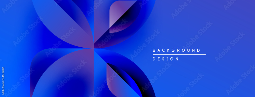 Poster abstract blue design features flowing shapes, gradients. modern background ideal for digital project
