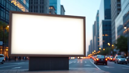 Commercial Display Mockup: Blank Billboard in Busy City Environment
