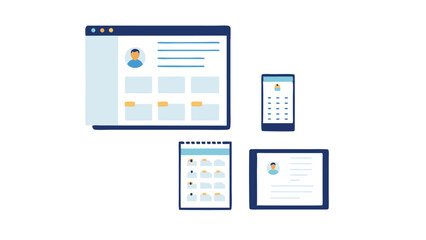Seamless profile views on multiple devices showcase accessible responsive design and clean interface