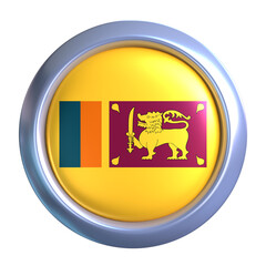 3D Sri Lanka Flag with circle metallic frame, showcasing national emblem detail in a polished, modern design. Perfect for apps, UI, or educational use