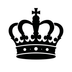 Elegant black crown silhouette with ornate, royal detailing.




