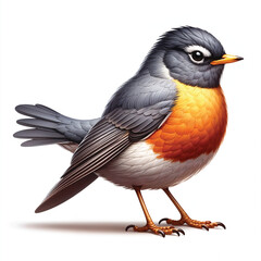 American Robin cartoon vector illustration isolated