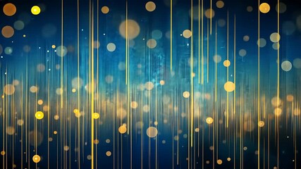 Abstract background with golden bokeh lights and vertical lines creating a festive atmosphere - Powered by Adobe