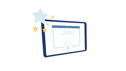 Celebrating accomplishment a digital graduation certificate with starbursts in clean minimalist