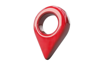 3D domain pin marker icon with transparent background in high-resolution PNG format for map, navigation and location design cutouts