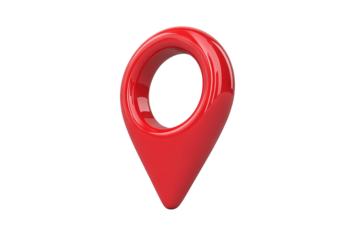 3D domain pin marker icon with transparent background in high-resolution PNG format for map, navigation and location design cutouts