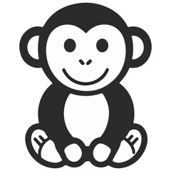 Fototapeta premium monkey, animal, vector, transparent background, creature, icon, pet, cute, mammal, isolated, zoo, nature, jungle