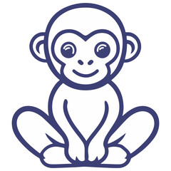 monkey, animal, vector, transparent background, creature, icon, pet, cute, mammal, isolated, zoo, nature, jungle