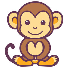 Fototapeta premium monkey, animal, vector, transparent background, creature, icon, pet, cute, mammal, isolated, zoo, nature, jungle