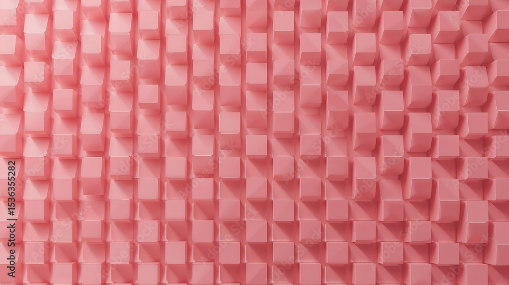 Wall mural pink cubic geometric pattern 3 d render abstract background texture wall cubes