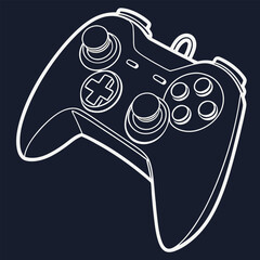 Silhouette vector of a gaming controller, ideal for video game designs, streaming content, tech logos, e-sports promotions, and digital entertainment branding.