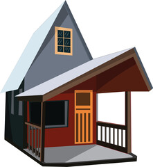 Dream House Cartoon Vector – Cute and Colorful Home Illustration