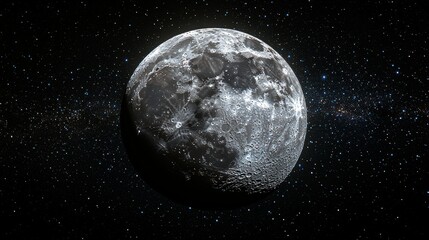Naklejka premium A detailed image of a gibbous moon