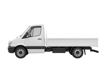 White Cargo Van Side Profile isolated on transparent baackground