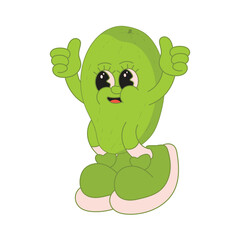 Mango fruit mascot logo retro character illustration