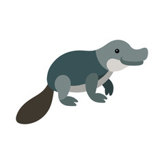 Flat and Minimal a platypus icon vector illustration on white background 